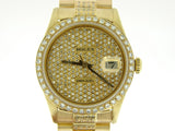 Pre Owned Mens Rolex Yellow Gold Datejust with a Gold Dial 16238