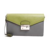 Prada Green / Grey Saffiano Leather Handbag
