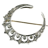 Late Victorian crescent moon brooch