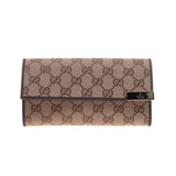 Gucci 291099 Beige/Ebony GG Fabric Continental Long Wallet