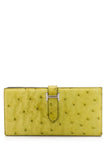 Vert Anis Ostrich Leather Bearn Gusset Wallet