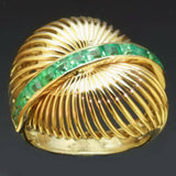 60s gold estate ring with emeralds