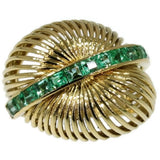 60s gold estate ring with emeralds