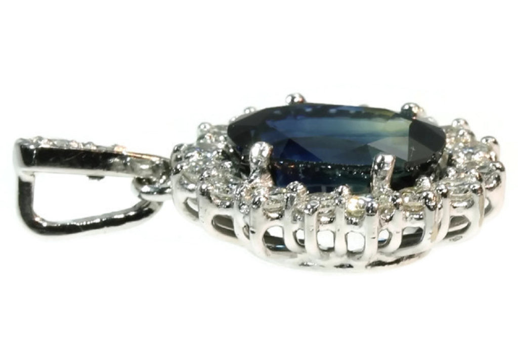 Estate sapphire and diamond pendant