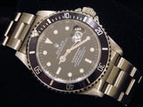 PRE OWNED MENS ROLEX STAINLESS STEEL SUBMARINER DATE WITH A BLACK DIAL 16610
