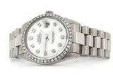 Pre Owned Mens Rolex Stainless Steel Datejust Diamond White MOP 1603