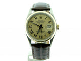 Pre Owned Mens Rolex Two-Tone Datejust with a Gold Roman Dial 16013