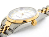 Pre Owned Mens Rolex Two-Tone Datejust with a White Roman Dial 16203