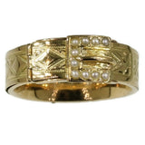 Gold Victorian belt ring with pearls