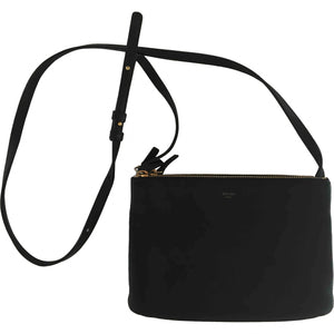 Celine trio black leather handbag