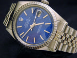 Pre Owned Mens Rolex Stainless Steel Datejust with a Blue Dial 1603
