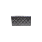 Chanel Black Caviar Leather Quilted Continental Long Wallet