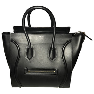 Celine luggage black leather handbag