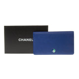 Chanel Royal Blue Caviar Leather Bi-fold Long Wallet