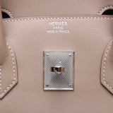 Hermes Gris Tourterelle Swift Leather Guilloche Buckle Birkin 35cm ( Q Stamp)