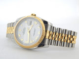 Pre Owned Mens Rolex Two-Tone Datejust with a White Roman Dial 116233
