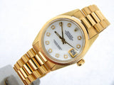 Pre Owned Mid-Size Rolex Yellow Gold Datejust President MOP Diamond 6827