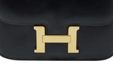 Pre-Owned Hermès Black Box Calf Constance 18