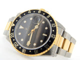 PRE OWNED MENS ROLEX TWO-TONE GMT-MASTER II WITH A BLACK DIAL 16713