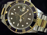 PRE OWNED MENS ROLEX TWO-TONE SUBMARINER DATE WITH A BLACK DIAL 16613