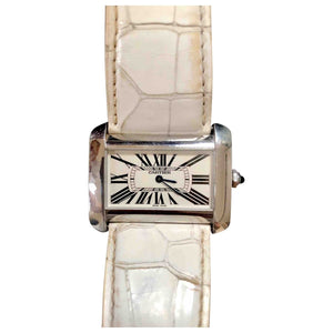 Cartier white steel watch
