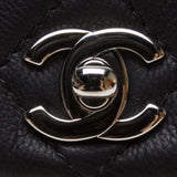 Chanel A90693 Black Calf Leather Quilted Chain Bag