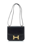 Pre-Owned Hermès Black Box Calf Constance 18