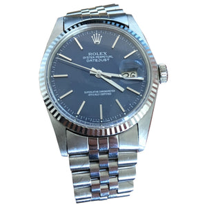 Rolex datejust 36mm blue steel watch