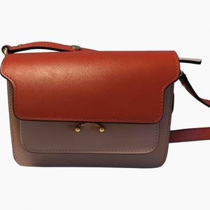 Marni trunk orange leather handbag