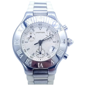 Cartier chronoscaph 21  steel watch