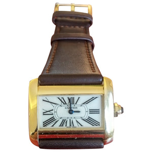 Cartier divan yellow yellow gold watch