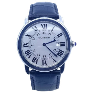 Cartier ronde solo white steel watch