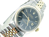 Pre Owned Mens Rolex Two-Tone Datejust with a Black Dial 16013