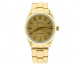 PRE OWNED MENS ROLEX GOLD SHELL OYSTER PERPETUAL WITH A CHAMPAGNE DIAL 1024