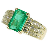 Estate diamond emerald engagement ring