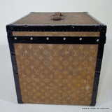 1900s Louis Vuitton Woven Monogram Hat Trunk with Key