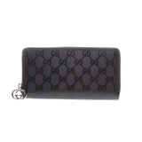 Gucci 307982 Black GG Imprime Leather Zip Around Long Wallet
