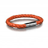 LEATHER BRACELET 6MM - STEEL