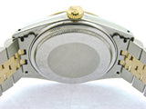 Pre Owned Mens Rolex Two-Tone Datejust with a Black Roman Dial 16013