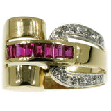 Rubies & Diamonds Retro ring