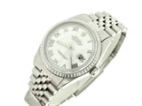 Pre Owned Mens Rolex Stainless Steel Datejust with a White Roman Dial 16030