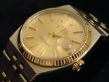 Pre Owned Mens Rolex Two-Tone Oysterquartz Datejust Gold Champagne 17013