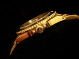 PRE OWNED MENS ROLEX YELLOW GOLD SUBMARINER DATE WITH A BLUE DIAL 16618