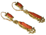 19th Century coral cameo dangle earring