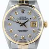 Pre Owned Mens Rolex Two-Tone Datejust with a MOP Diamond Dial 16013