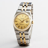 PRE OWNED MENS ROLEX TWO-TONE OYSTERQUARTZ DATEJUST GOLD CHAMPAGNE 17013
