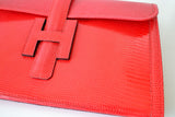Hermès Jige Lizard Rouge Braise clutch Lizard Rouge Braise – Very rare color