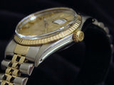 Pre Owned Mens Rolex Two-Tone Datejust with a Gold Anniversary Dial 16013