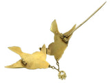 Victorian gold  two swallows brooch
