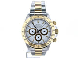 PRE OWNED MENS ROLEX TWO-TONE DAYTONA WITH A WHITE DIAL 16523
